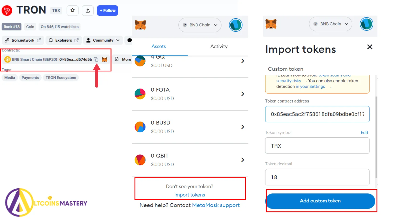 Learn how to add Tron to your Metamask wallet