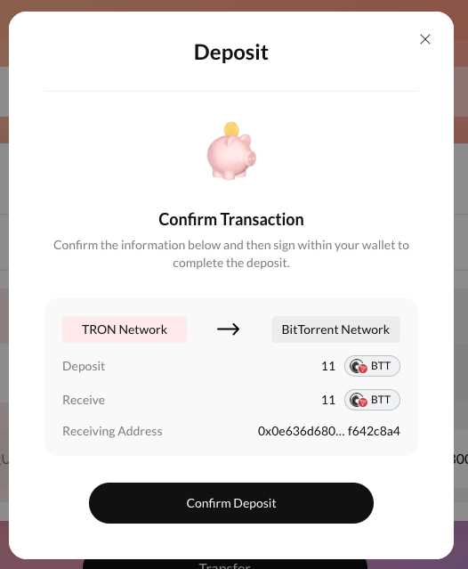 Access to TRX and BTT Tokens